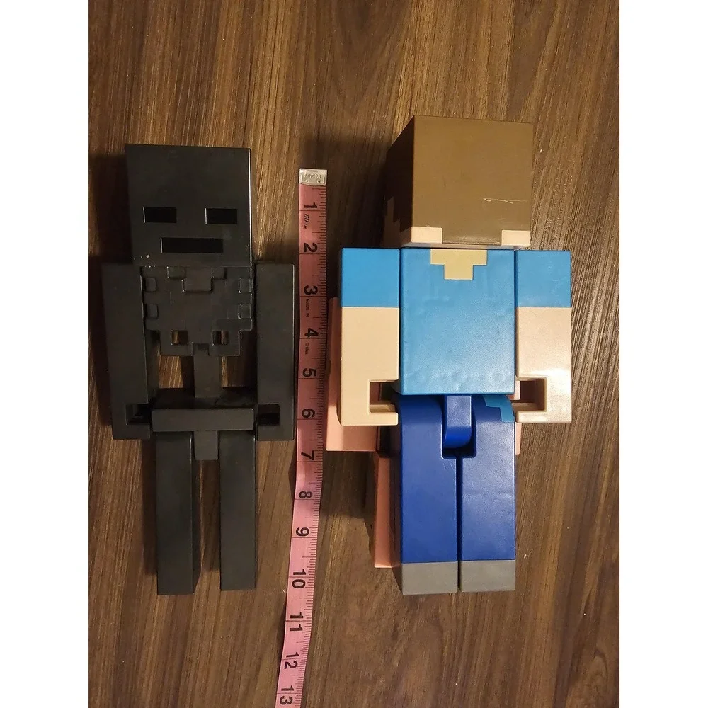 Minecraft Steve Zombie Pigman Wither Skeleton 9in Action Figure Lot 3pc